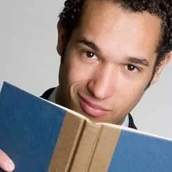 Man reading a book – lifelong learning or student study image